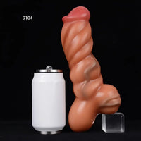 10.26in 10.59in Lifelike Liquid Silicone Large Fantasy Dildo Muscle Lines
