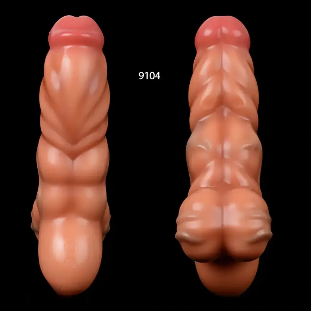 10.26in 10.59in Lifelike Liquid Silicone Large Fantasy Dildo Muscle Lines