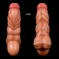 10.26in 10.59in Lifelike Liquid Silicone Large Fantasy Dildo Muscle Lines