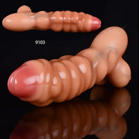 10.26in 10.59in Lifelike Liquid Silicone Large Fantasy Dildo Muscle Lines