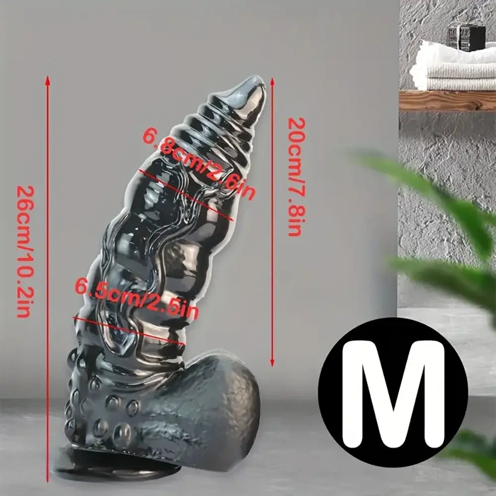 10.2in 11.8in Fantasy Sharp Head Huge Black Thick Dildo For Vagina