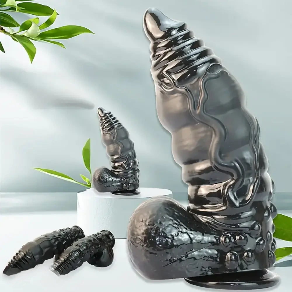10.2in 11.8in Fantasy Sharp Head Huge Black Thick Dildo For Vagina