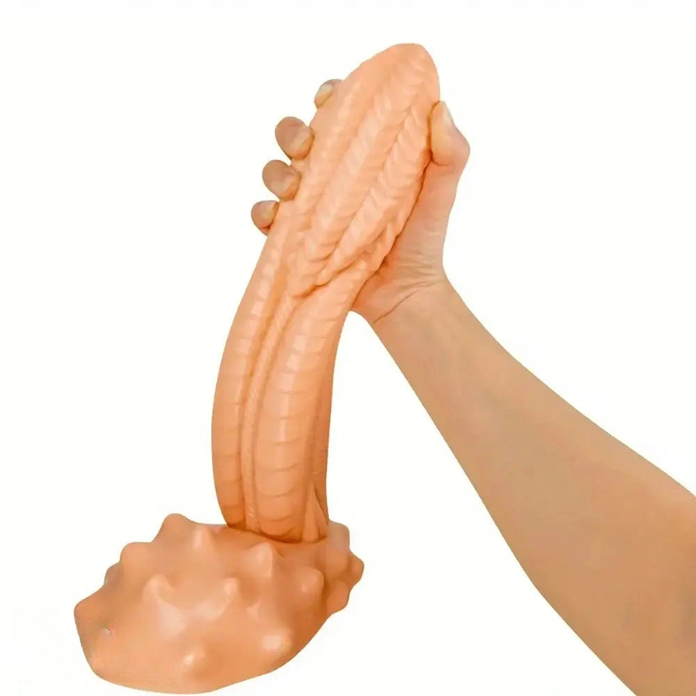 10.2in 12.4in Giant Pointed Penis Beast Animal Shaped PVC Scales Dildo