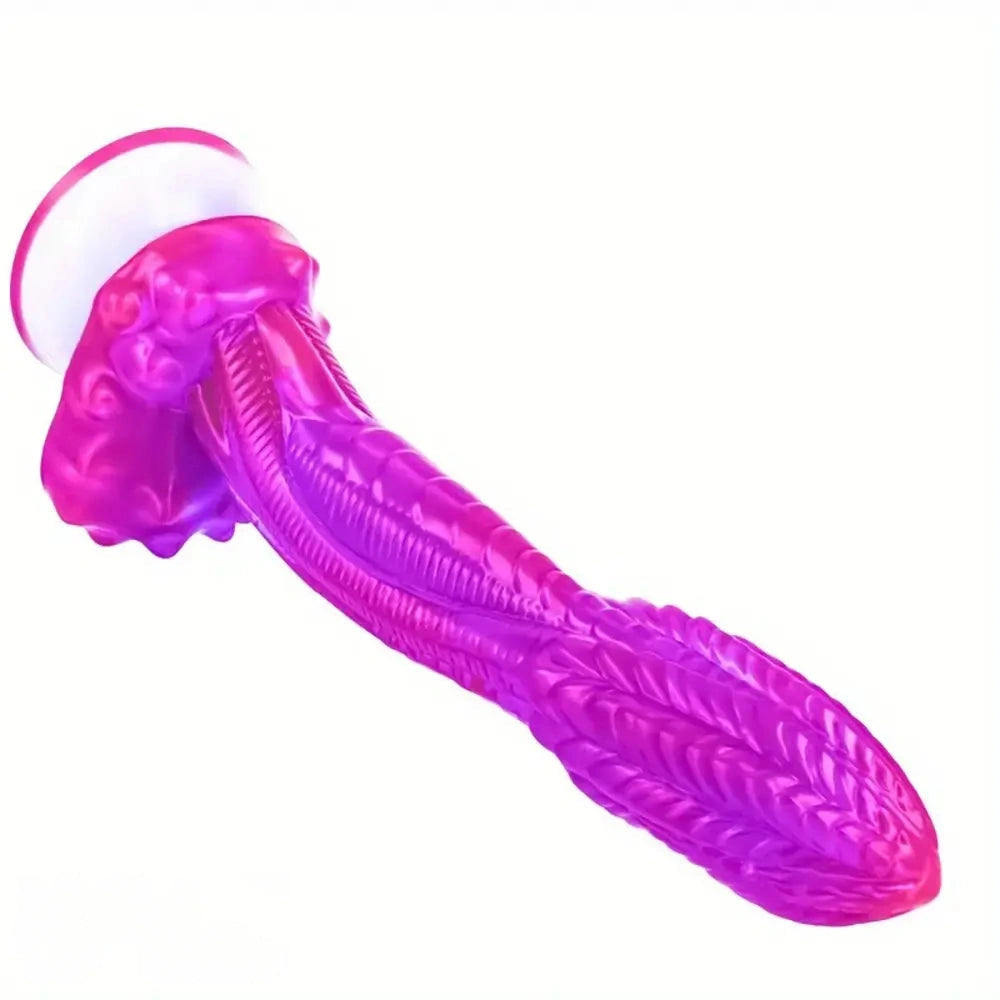 10.2in 12.4in Giant Pointed Penis Beast Animal Shaped PVC Scales Dildo