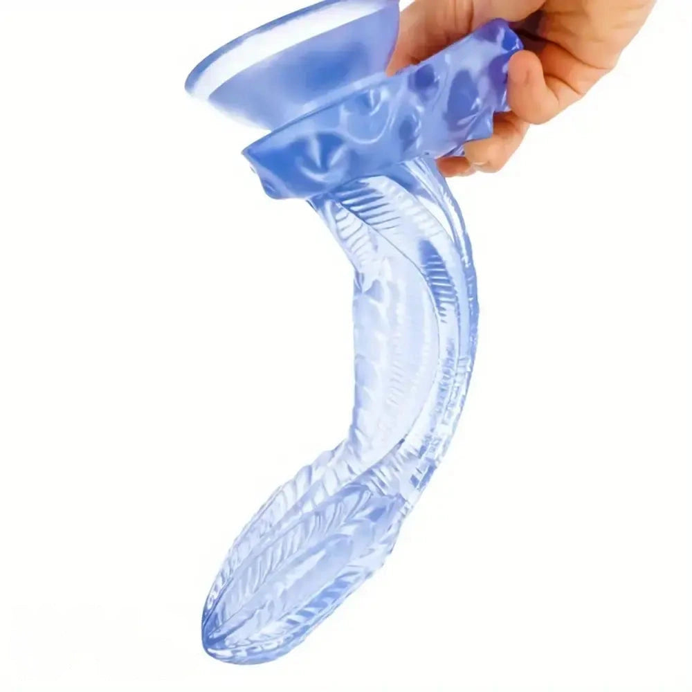 10.2in 12.4in Giant Pointed Penis Beast Animal Shaped PVC Scales Dildo