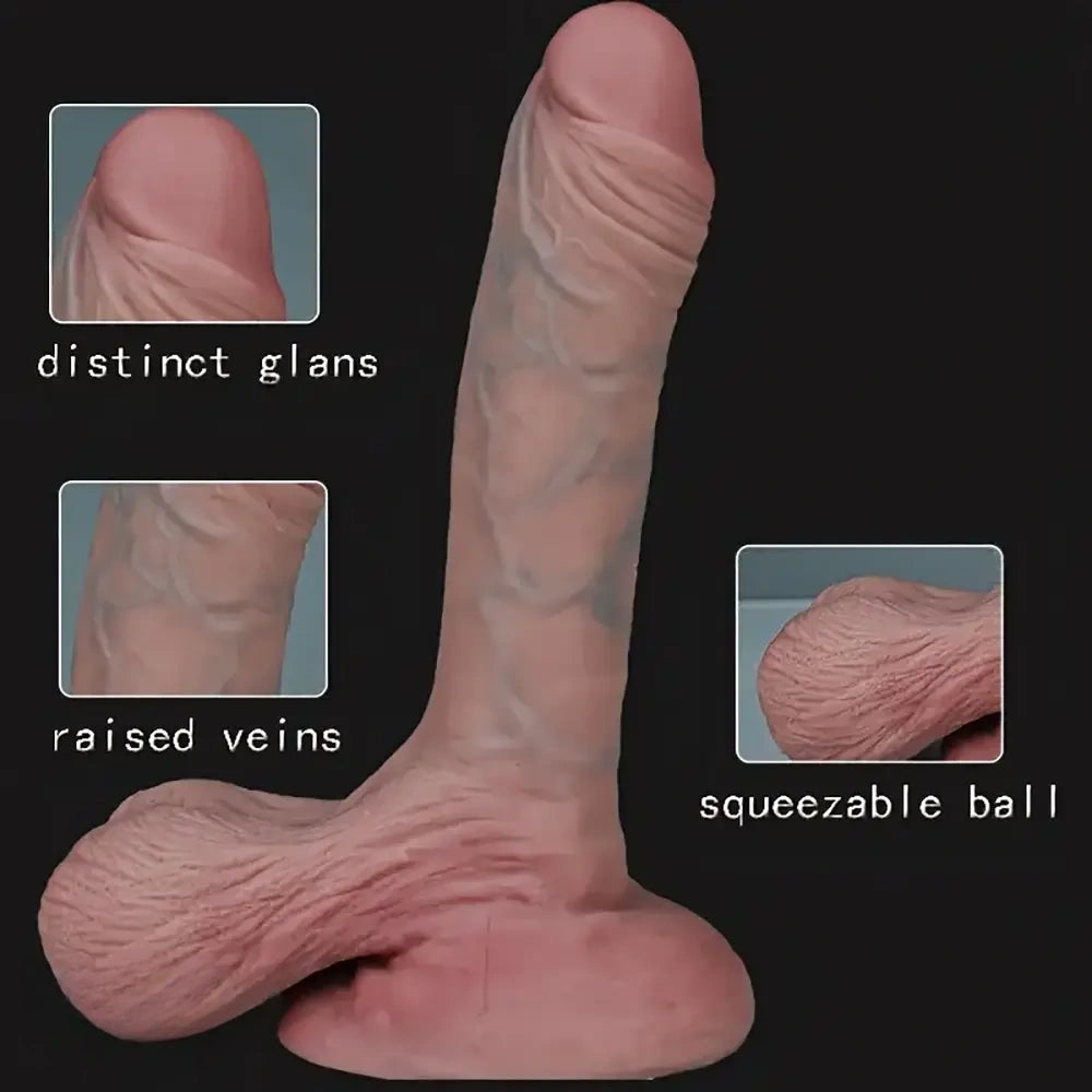 10.2in Big Silicone Soft Cock Lifelike Skin Feeling Real Veins Dildo