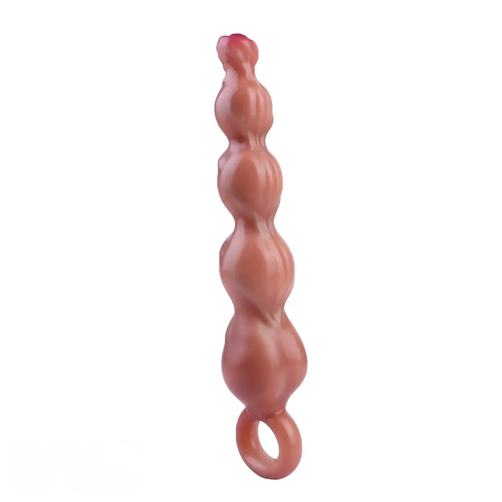 10.2in Big Vibrating Silicone Soft Pulling Beads Anal Horse Dildo With 3 Motors
