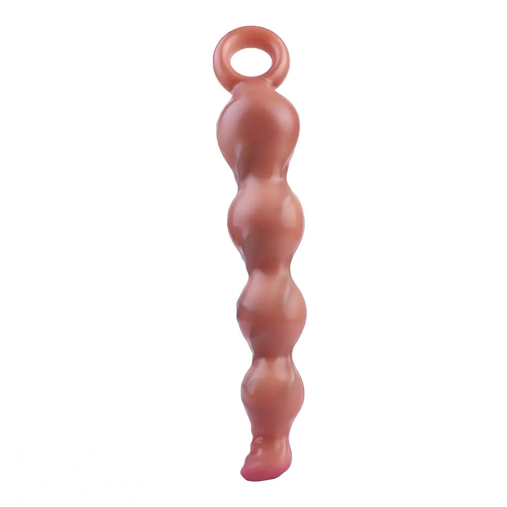 10.2in Big Vibrating Silicone Soft Pulling Beads Anal Horse Dildo With 3 Motors