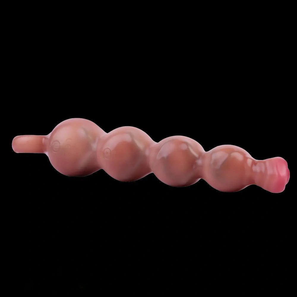 10.2in Big Vibrating Silicone Soft Pulling Beads Anal Horse Dildo With 3 Motors