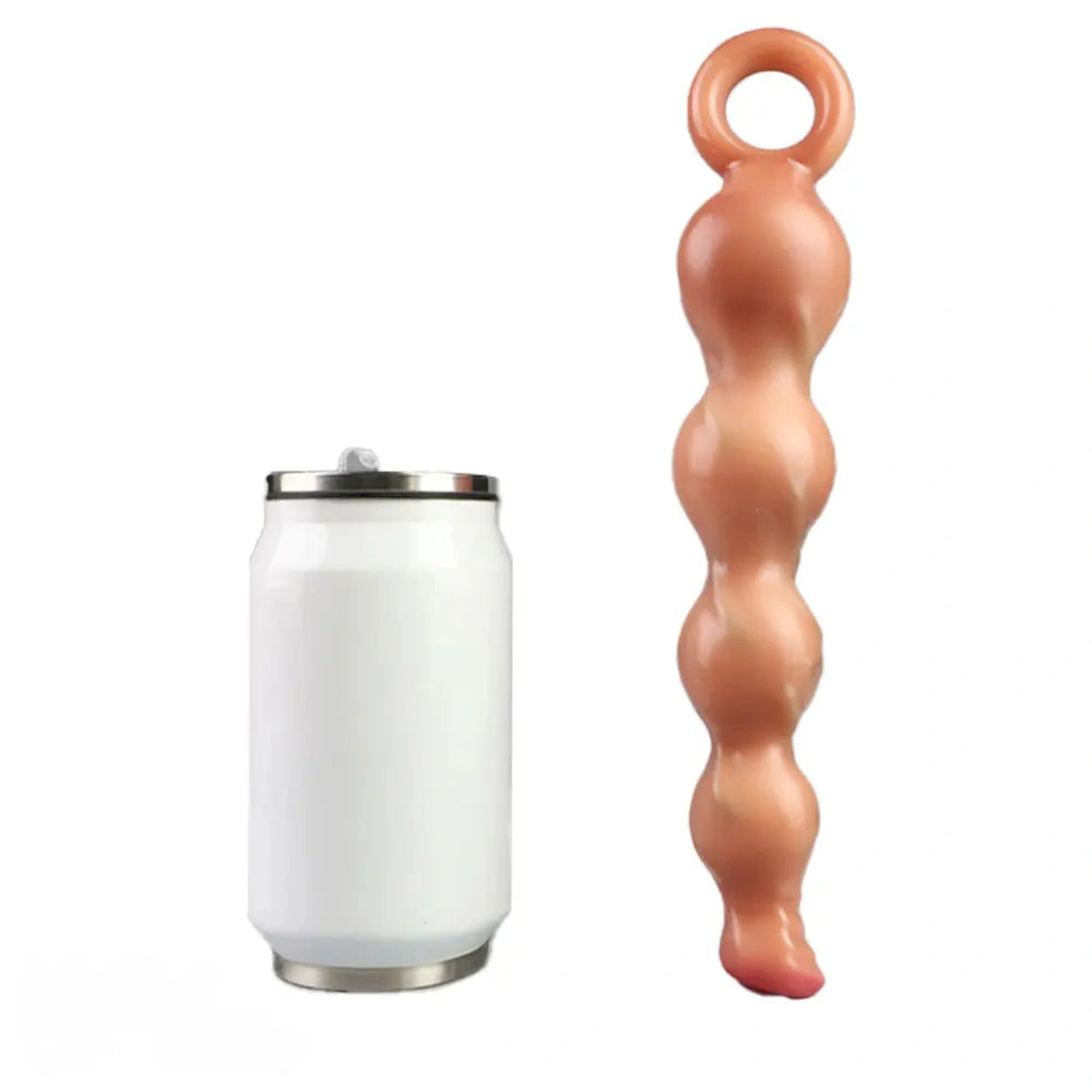 10.2in Big Vibrating Silicone Soft Pulling Beads Anal Horse Dildo With 3 Motors