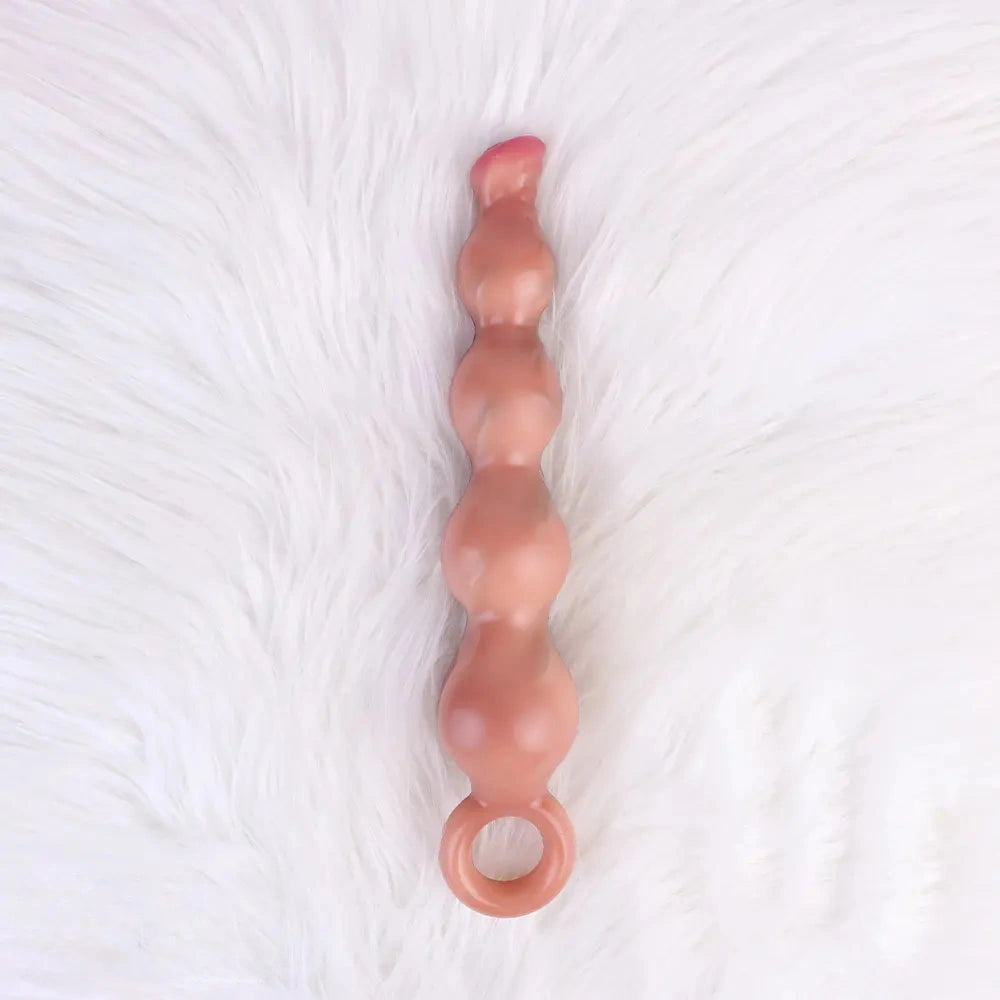 10.2in Big Vibrating Silicone Soft Pulling Beads Anal Horse Dildo With 3 Motors