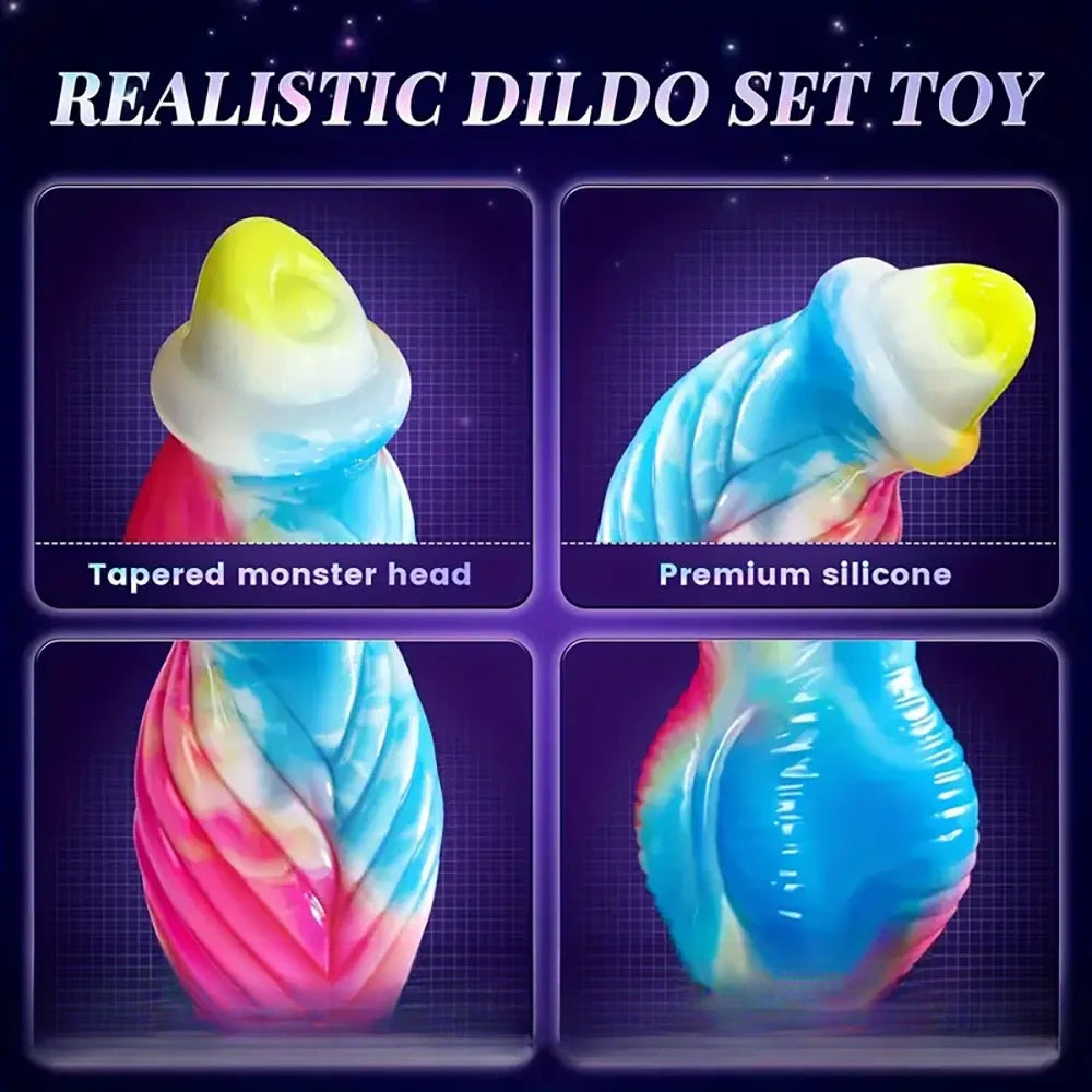 10.2in Fantasy Big Soft Silicone Monster Thrusting Vibrating Dildo