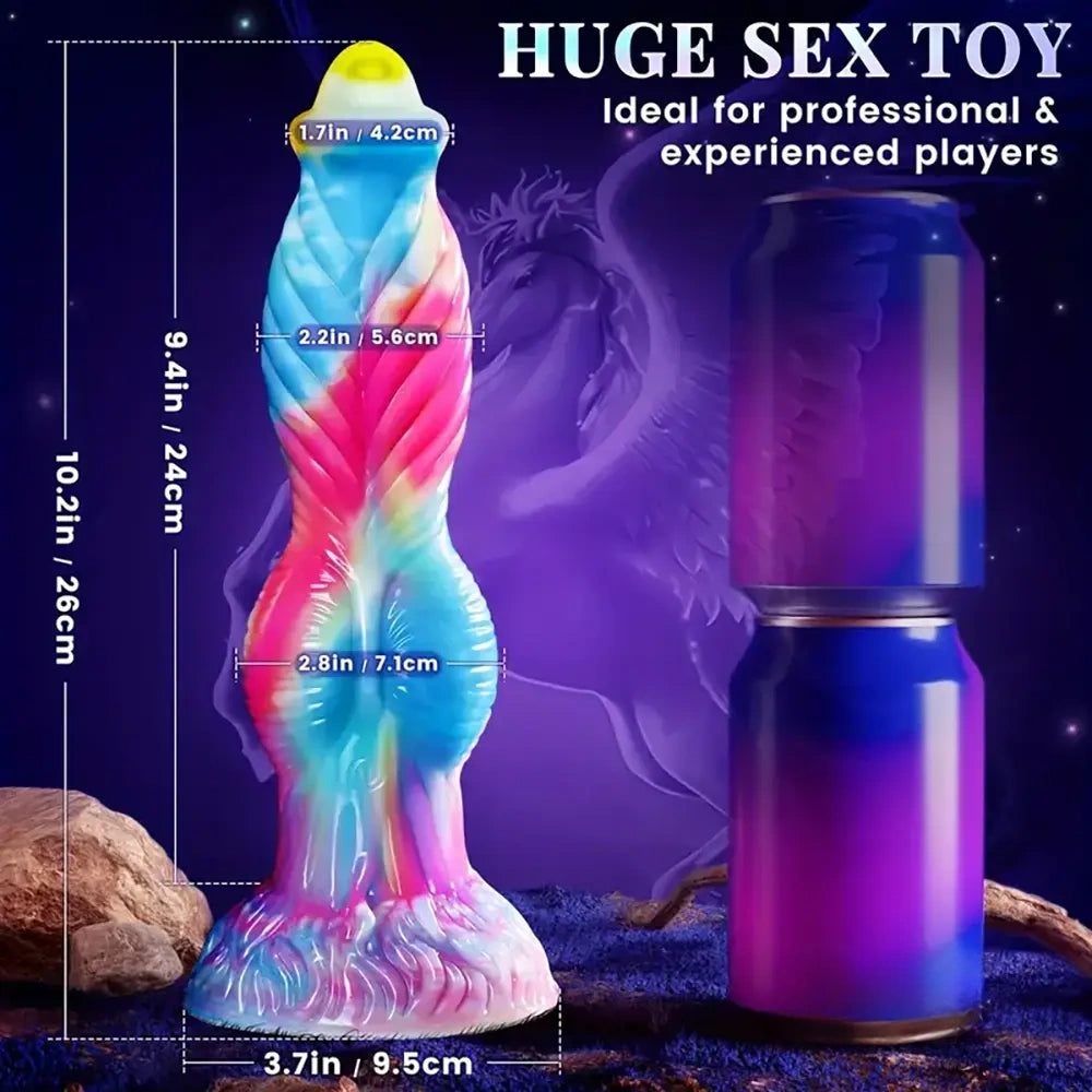 10.2in Fantasy Big Soft Silicone Monster Thrusting Vibrating Dildo