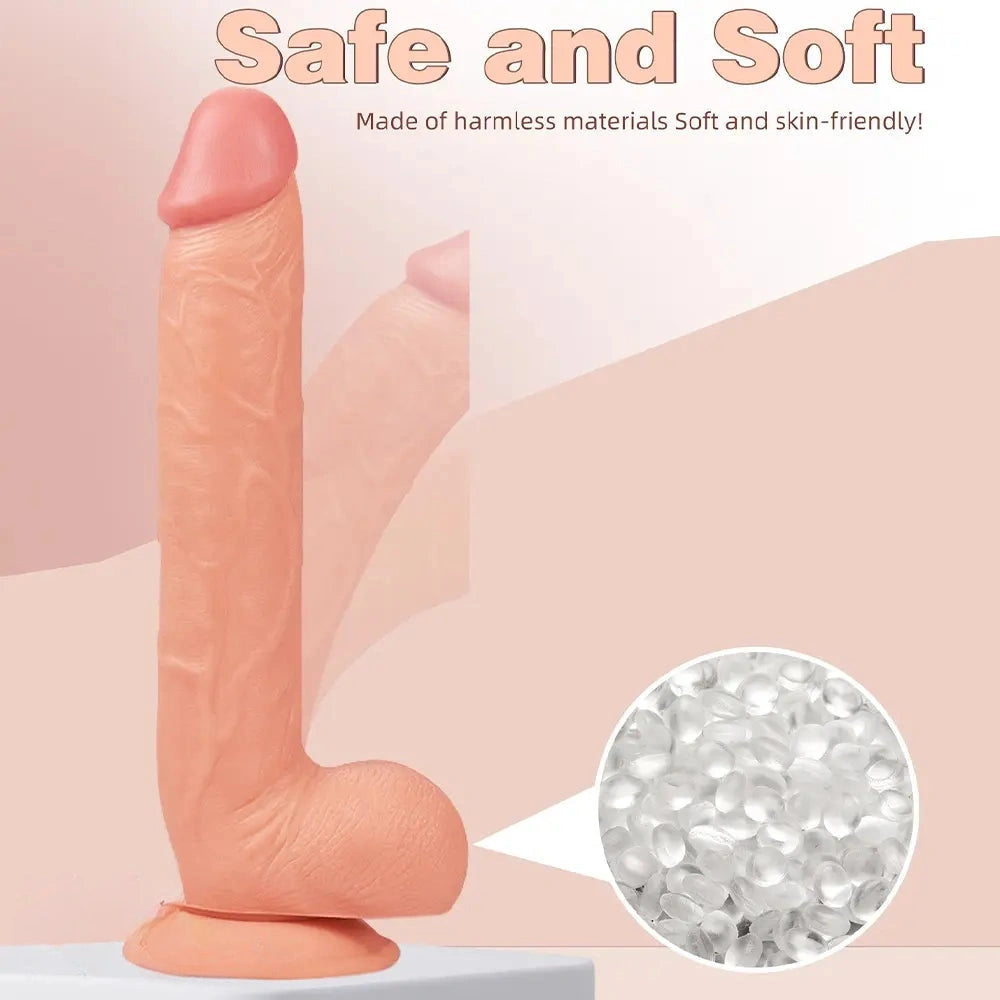10.2in Female Big Dildo Real Lifelike Sex Toy With Big Suction Cup