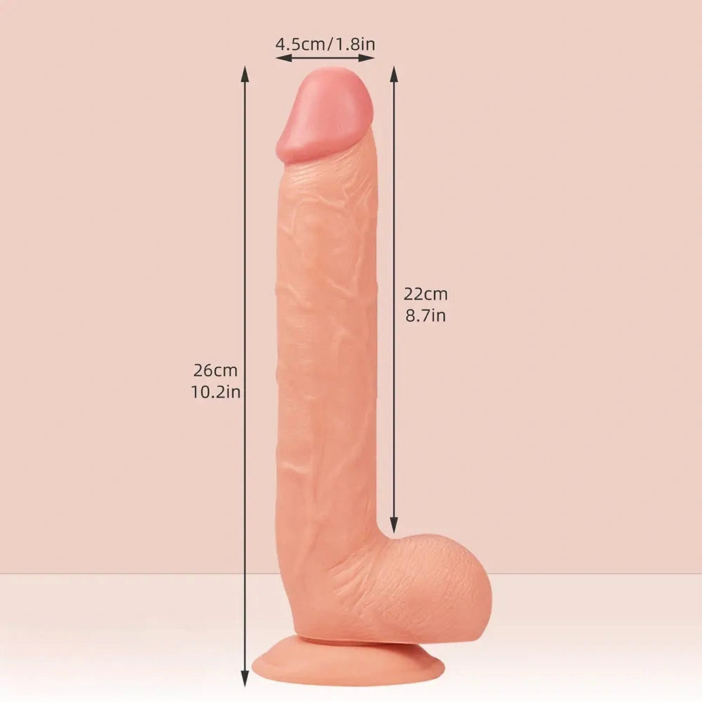 10.2in Female Big Dildo Real Lifelike Sex Toy With Big Suction Cup