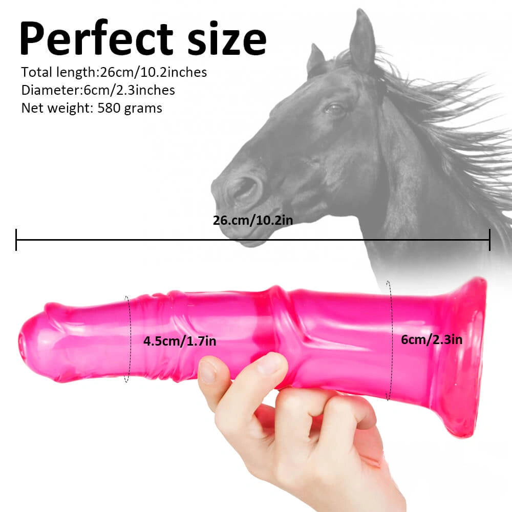 10.2in Horse Animal Cock Dildo No Eggs Thick Big Sex Toy