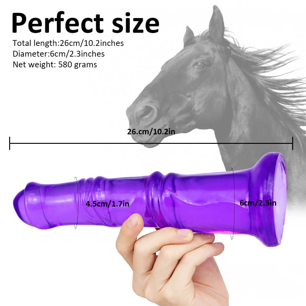 10.2in Horse Animal Cock Dildo No Eggs Thick Big Sex Toy