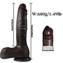 10.2in Lifelike Penis Big Ebony Cock Dildo For Female Masturbation