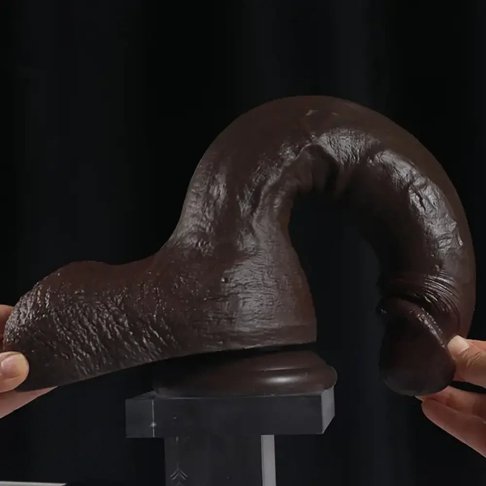 10.2in Lifelike Penis Big Ebony Cock Dildo For Female Masturbation