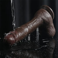 10.2in Lifelike Penis Big Ebony Cock Dildo For Female Masturbation