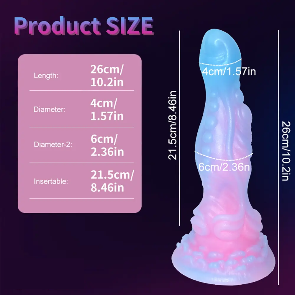10.2in Luminous Soft Monster Silicone Big Dildo For Female Masturbation