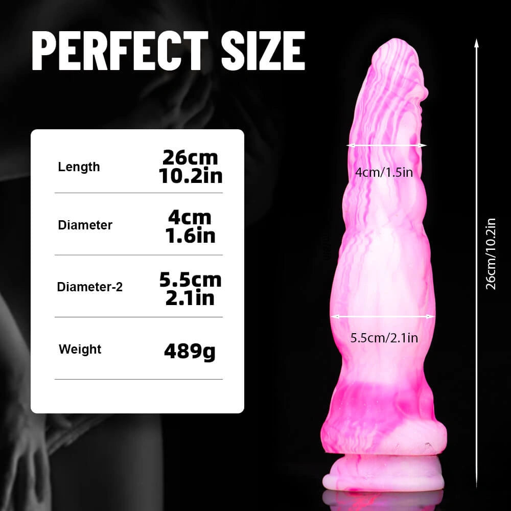 10.2in Multiple Colors Rainbow Dildo Dual Layer Silicone Sex Toy