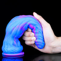 10.2in Multiple Colors Rainbow Dildo Dual Layer Silicone Sex Toy