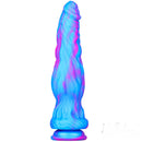 10.2in Multiple Colors Rainbow Dildo Dual Layer Silicone Sex Toy
