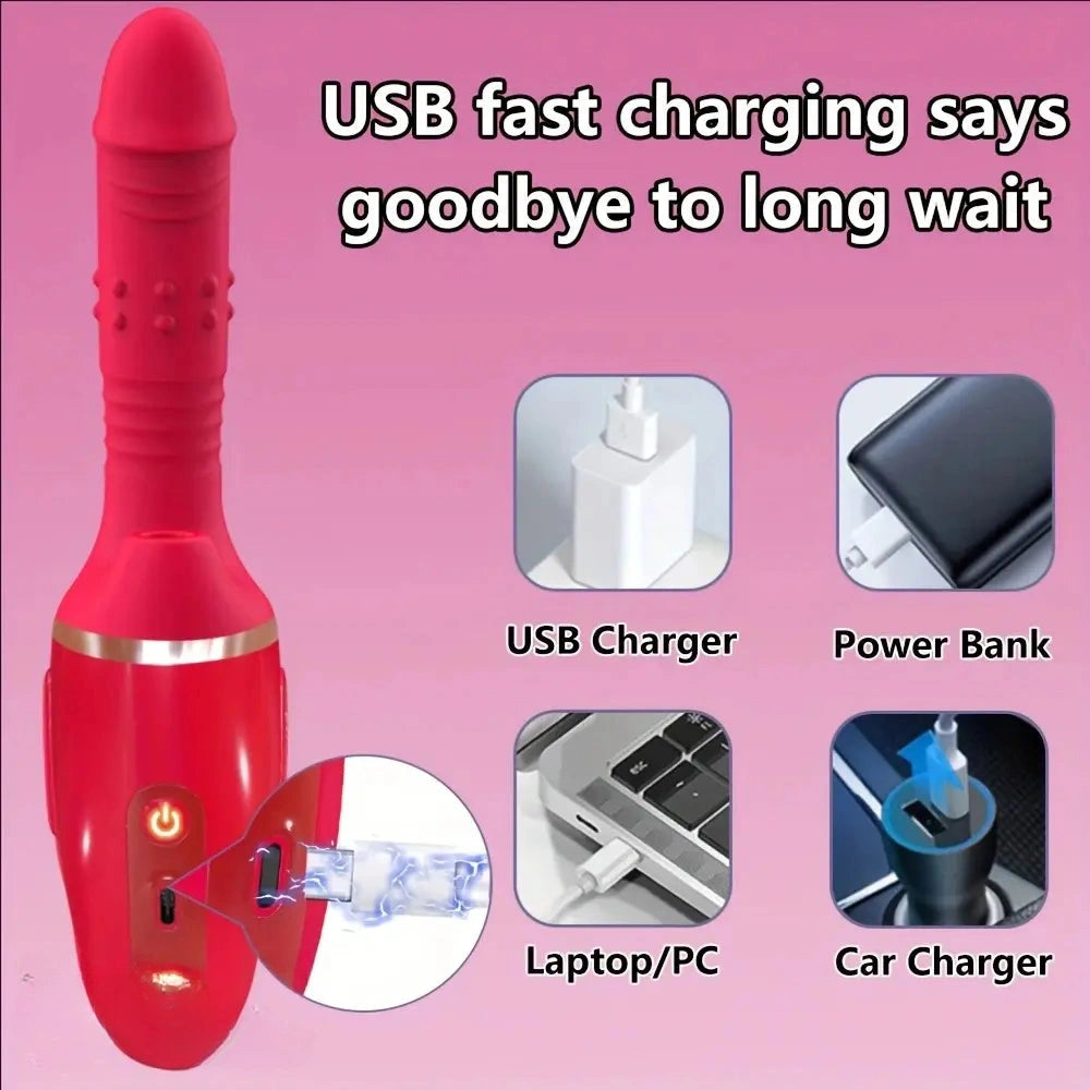 10.2in Sex Machine Thrusting Dildo Vibrator 10 Modes Sex Toy for G Spot