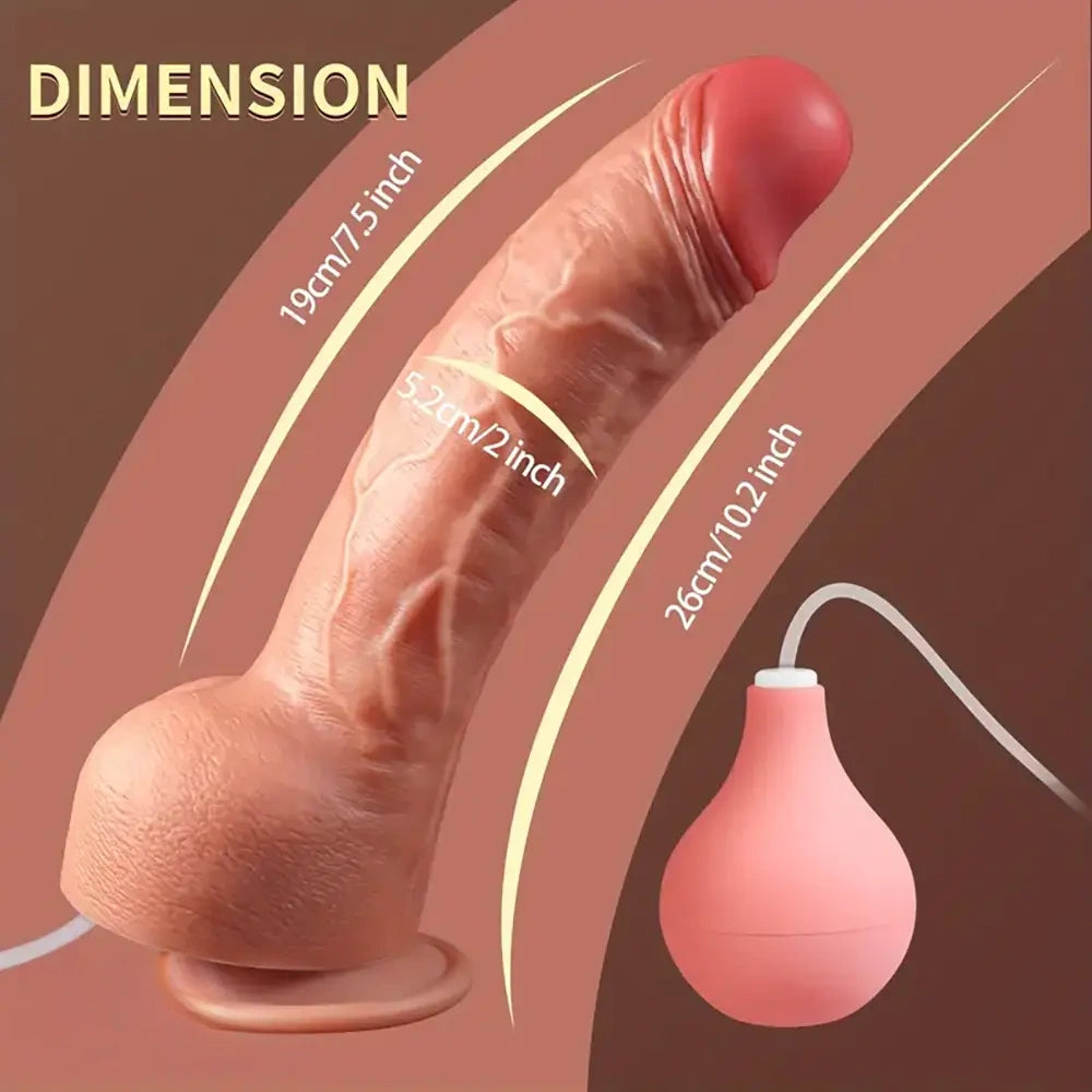 10.2in Water Spray Personal Massager Soft Silicone Squirting Big Dildo