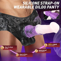 10.35in Silicone Strap-on Wearable Dildo Panty Horse Animal Hollow Design