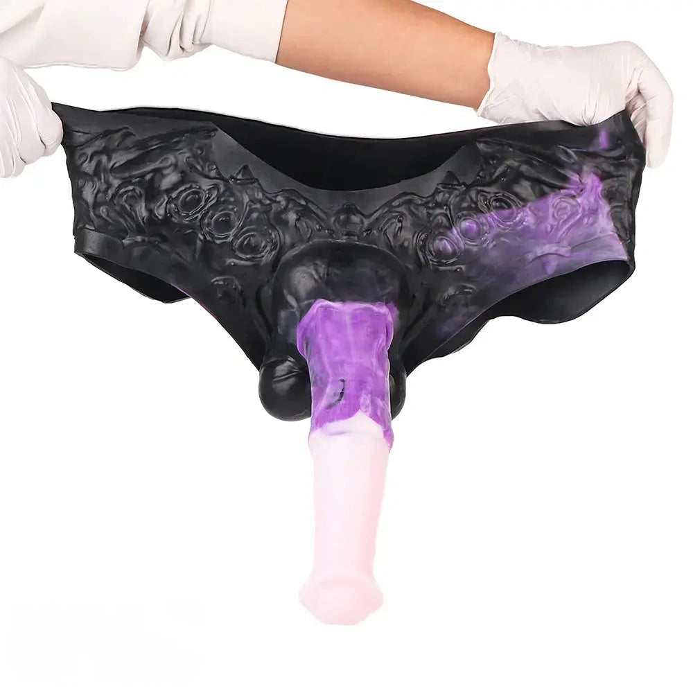 10.35in Silicone Strap-on Wearable Dildo Panty Horse Animal Hollow Design