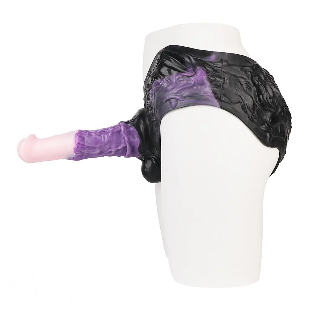 10.35in Silicone Strap-on Wearable Dildo Panty Horse Animal Hollow Design