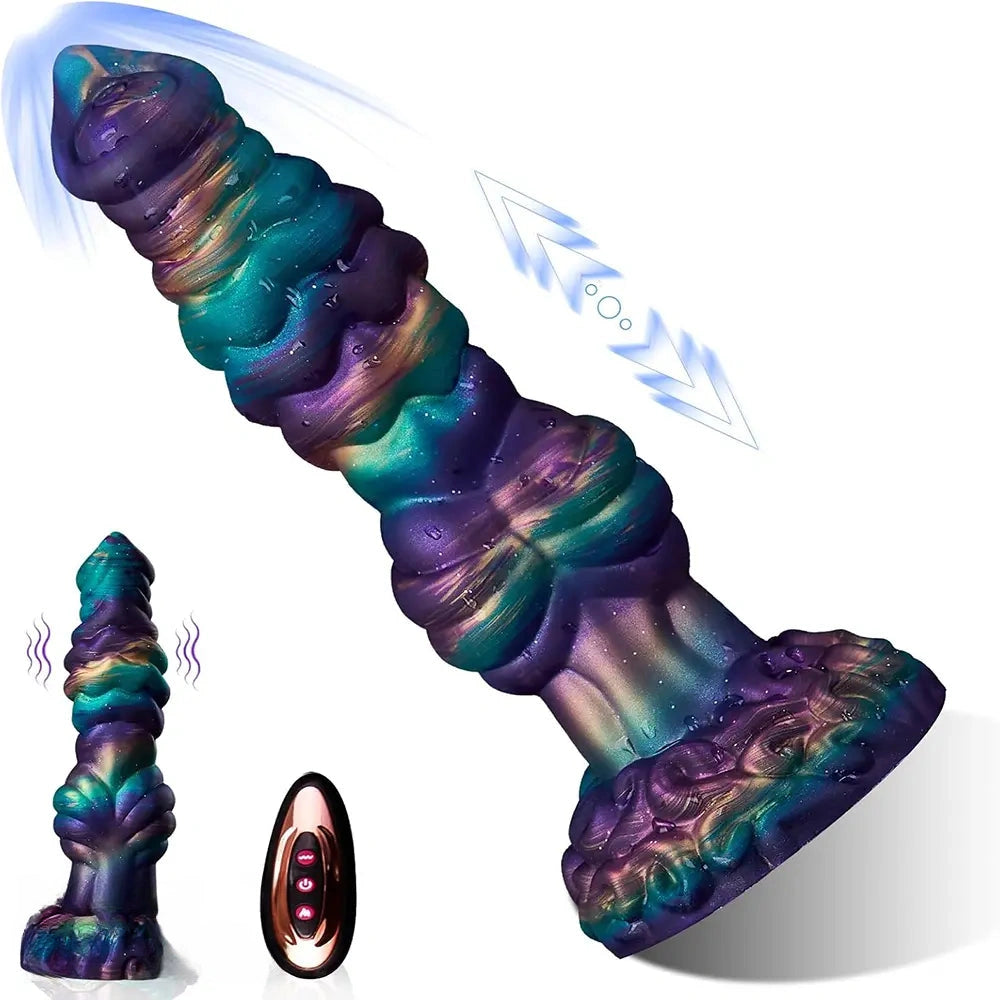 10.3in Monster Knot Thrusting Vibrating Fantasy Odd Stretching Dildo