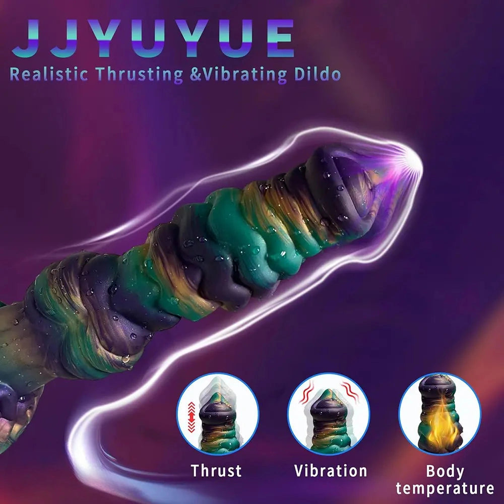 10.3in Monster Knot Thrusting Vibrating Fantasy Odd Stretching Dildo