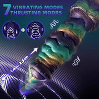 10.3in Monster Knot Thrusting Vibrating Fantasy Odd Stretching Dildo