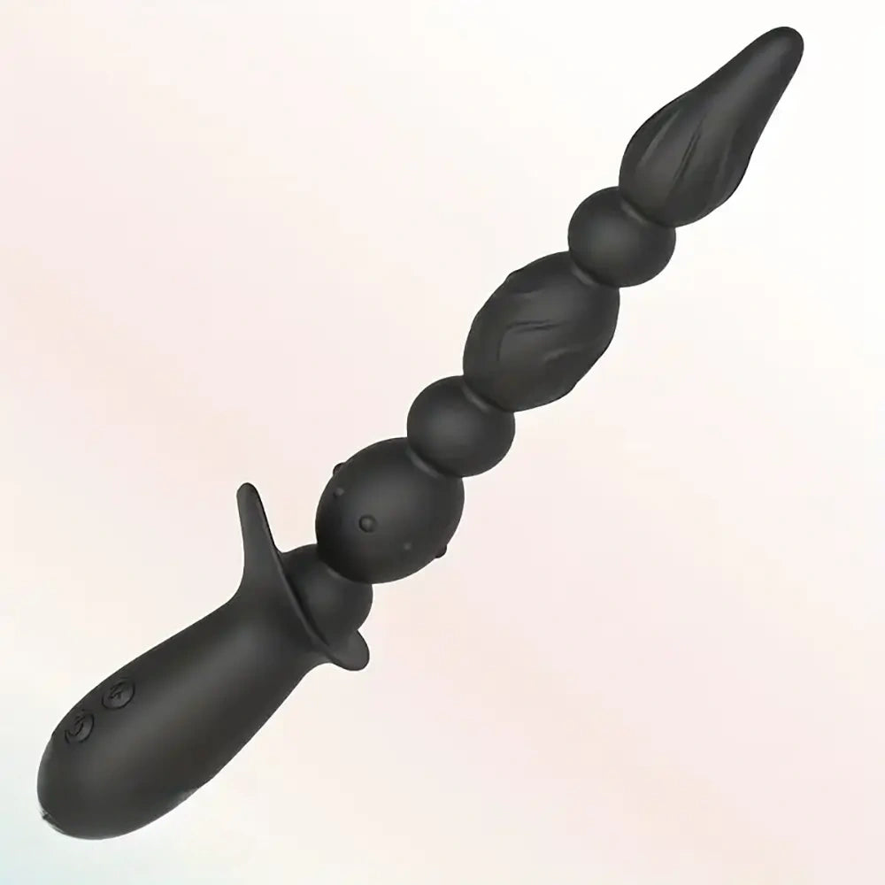 10.3in Rechargeable Vibrating Anal Plug Dildo Flexible Bullet Vibrator