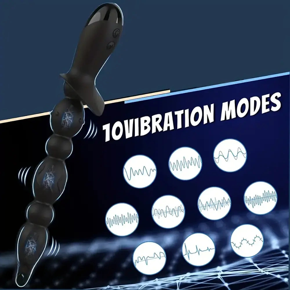 10.3in Rechargeable Vibrating Anal Plug Dildo Flexible Bullet Vibrator