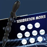 10.3in Rechargeable Vibrating Anal Plug Dildo Flexible Bullet Vibrator