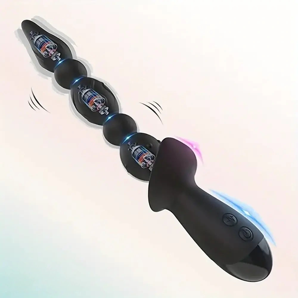 10.3in Rechargeable Vibrating Anal Plug Dildo Flexible Bullet Vibrator