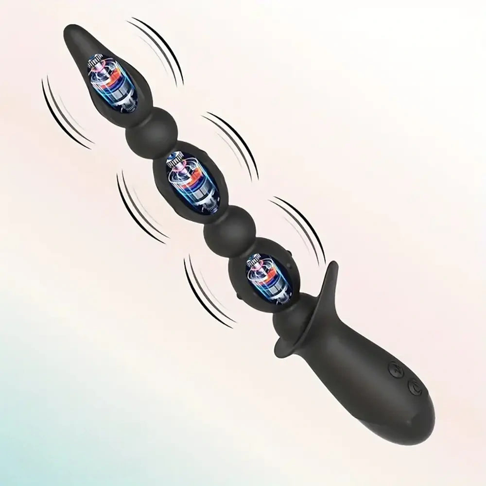 10.3in Rechargeable Vibrating Anal Plug Dildo Flexible Bullet Vibrator