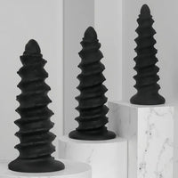10.43in 12in 14.17in Extra-Large Long Threaded Silicone Sharp Head Dildo