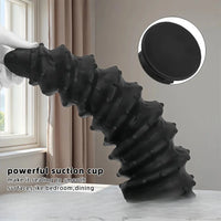 10.43in 12in 14.17in Extra-Large Long Threaded Silicone Sharp Head Dildo