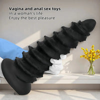 10.43in 12in 14.17in Extra-Large Long Threaded Silicone Sharp Head Dildo