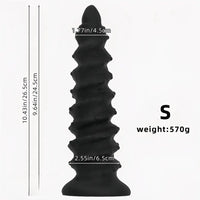 10.43in 12in 14.17in Extra-Large Long Threaded Silicone Sharp Head Dildo