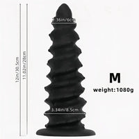 10.43in 12in 14.17in Extra-Large Long Threaded Silicone Sharp Head Dildo