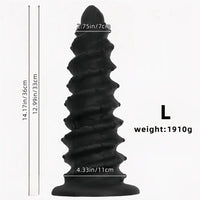 10.43in 12in 14.17in Extra-Large Long Threaded Silicone Sharp Head Dildo