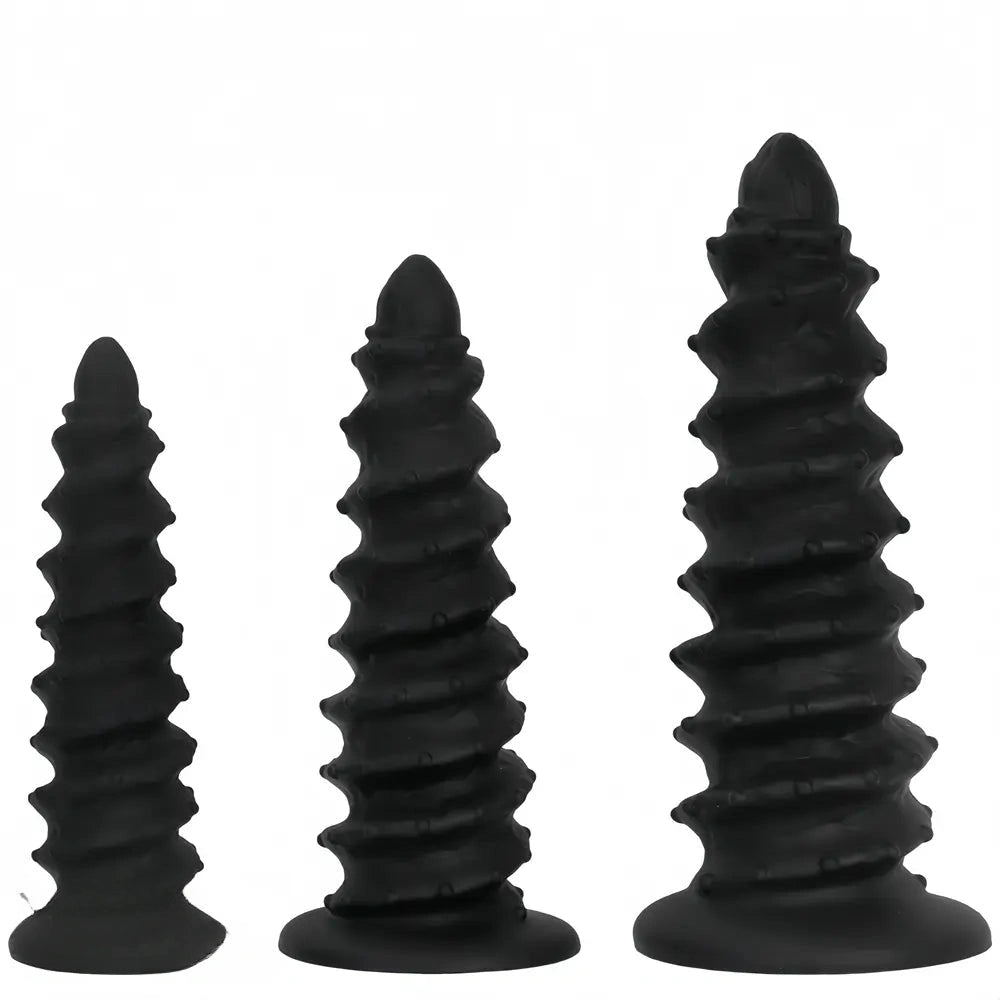 10.43in 12in 14.17in Extra-Large Long Threaded Silicone Sharp Head Dildo