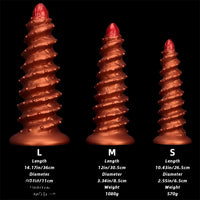 10.43in 12in 14.17in Extra-Large Long Threaded Silicone Sharp Head Dildo