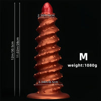 10.43in 12in 14.17in Extra-Large Long Threaded Silicone Sharp Head Dildo